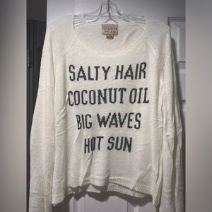 Wildfox sweater size medium big waves salty hair white
